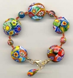 "Fine" Millefiori 21mm Disc Bracelet